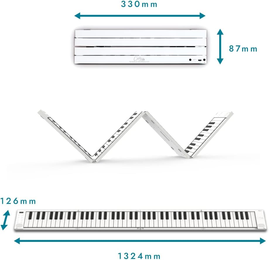 Take it anywhere with this 88-key portable folding digital piano, powered by a USB MIDI controller and comes with a rechargeable battery