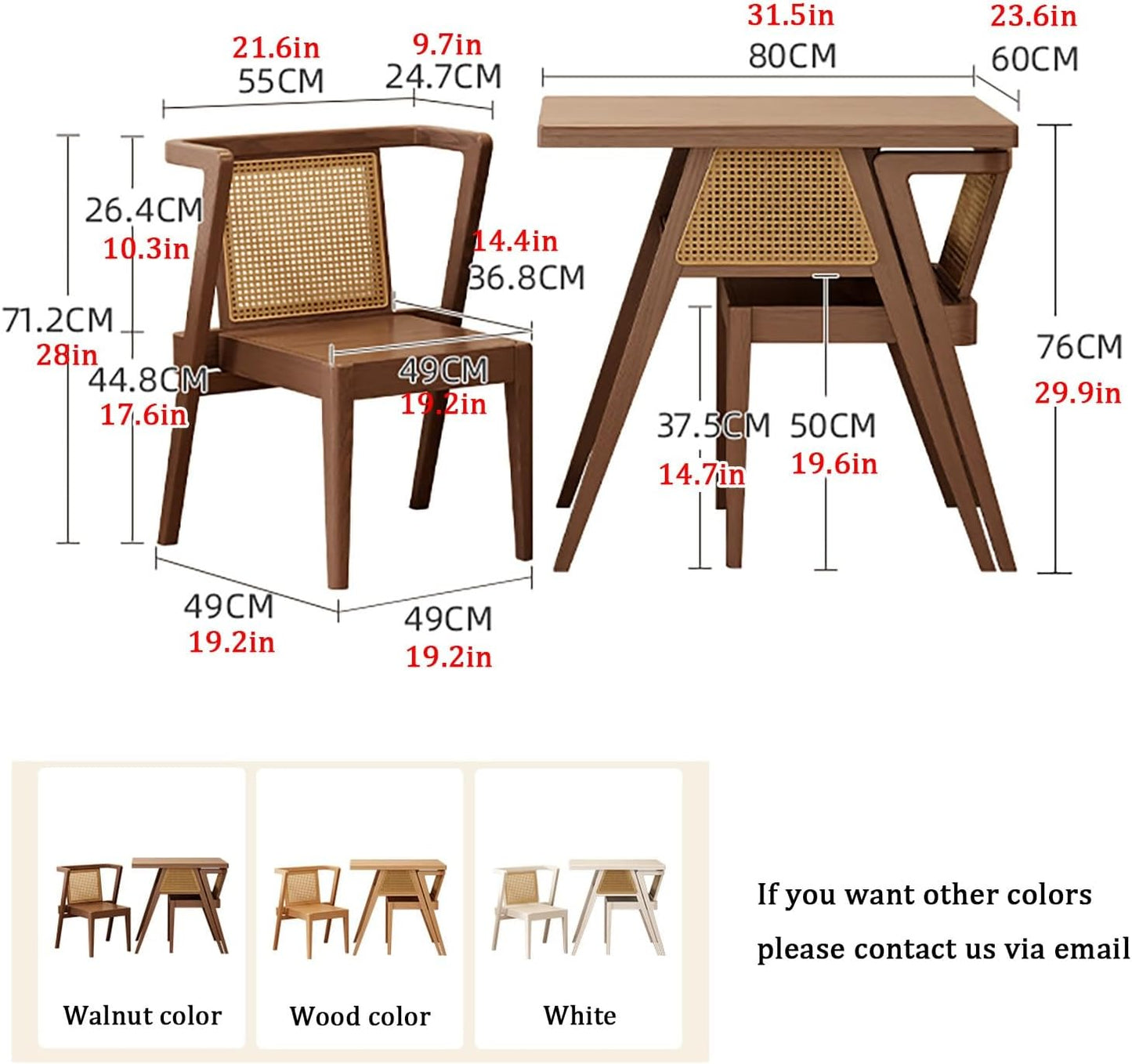 Dining table set, rattan kitchen dining table, dining table with 2 chairs, 2 person storage dining table for small space, living room, apartment