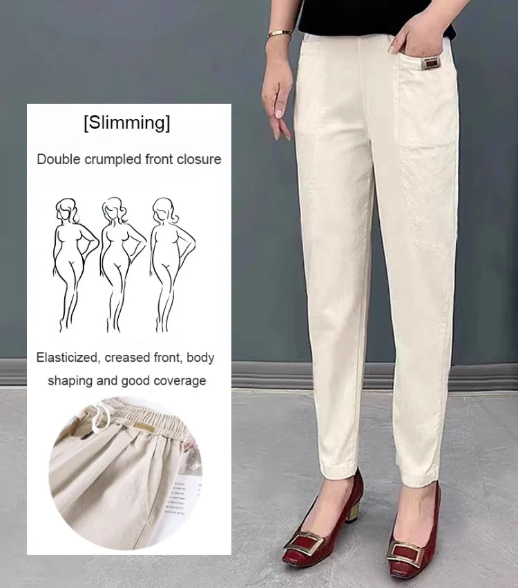 💝Women's Elastic Waist Cotton Pants✈️Buy two pieces and get free shipping