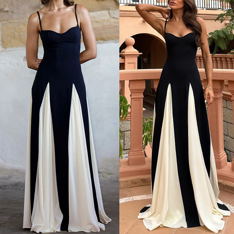 Women’s Elegant Spaghetti Strap Flowy Maxi Dress